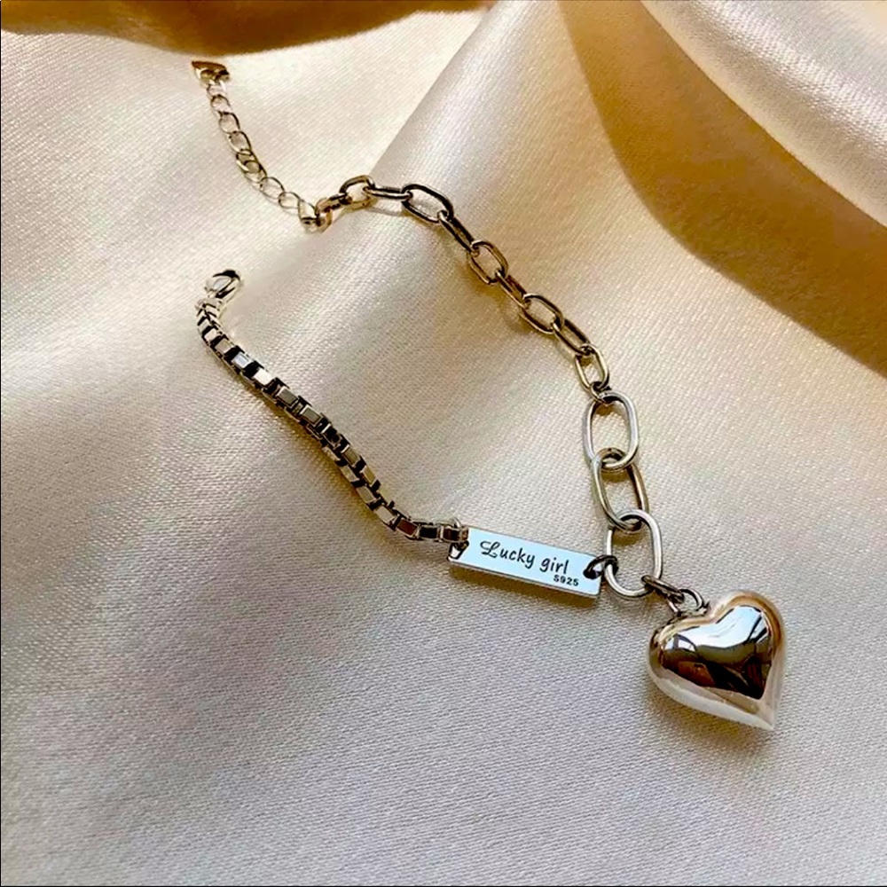 🌟 Silver Lucky Girl Dainty Anklet - Picture 2 of 4